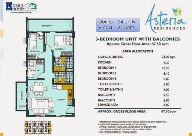 Asteria Residences 3-Bedroom 87.50sqm