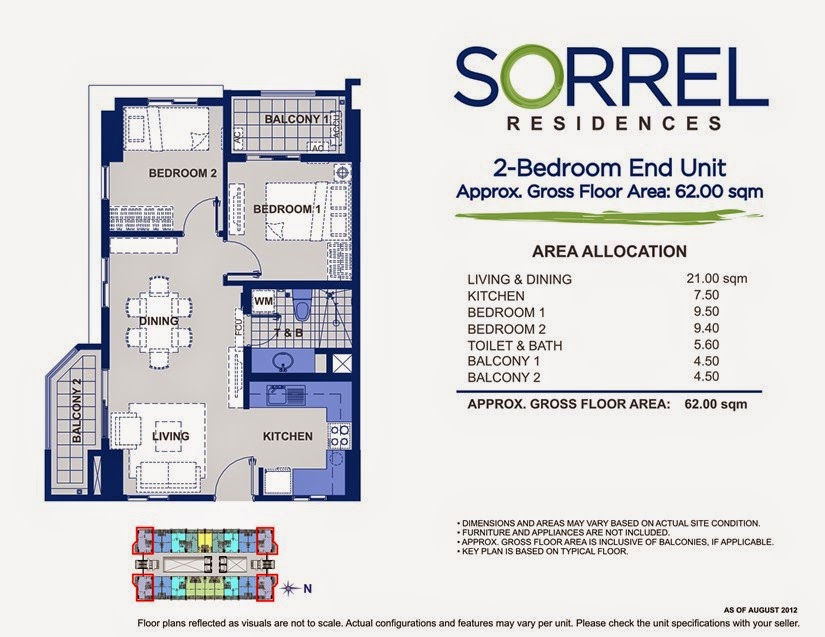 Sorrel Residences 2 Bedroom End Unit Layout