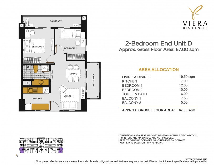 VIERA RESIDENCES 2 bedroom End unit