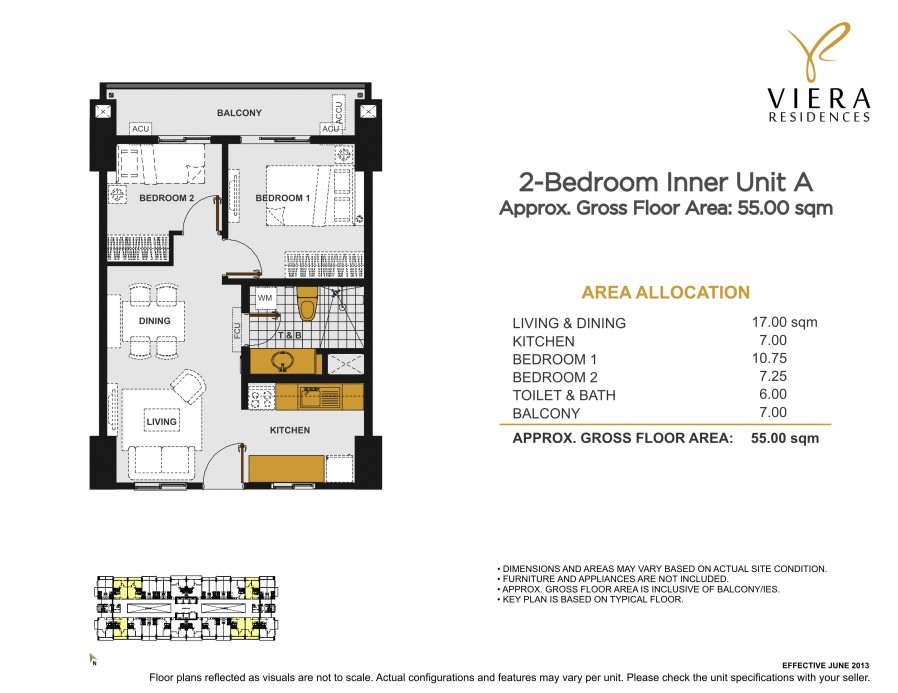 VIERA RESIDENCES 2 bedroom unit A