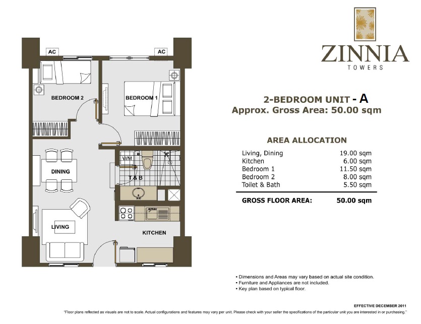 zinnia towers 2bedroom A