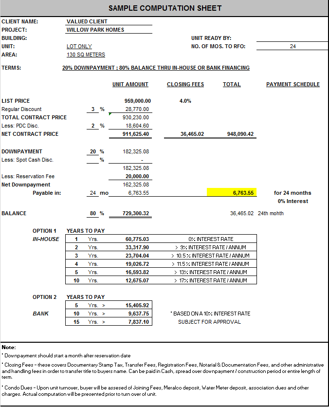 Willow Park Homes Price