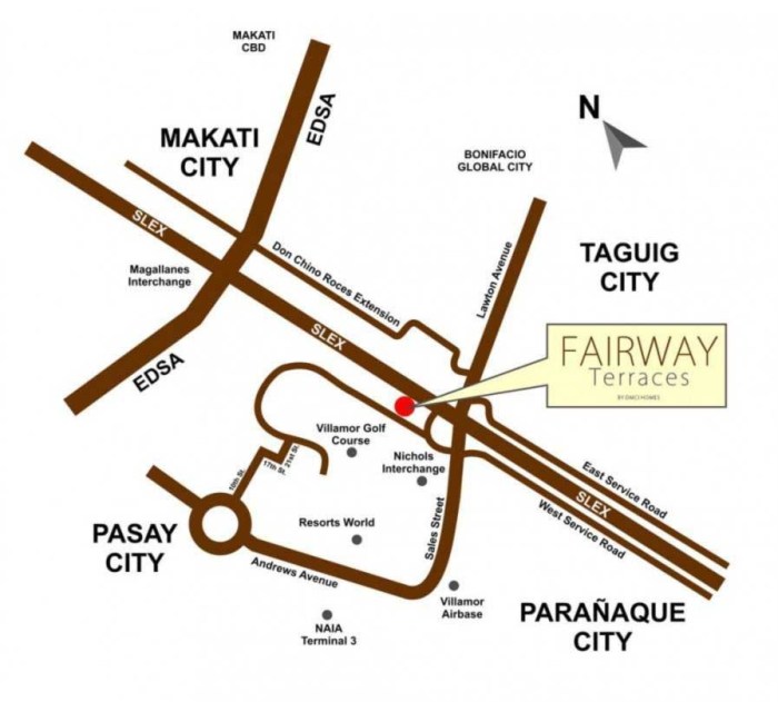 Fairway Terraces DMCI location Map Villamor