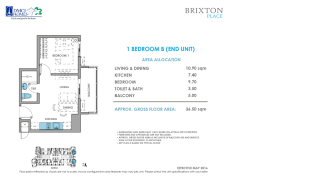 Brixton Place 1 Bedroom 36.5 sq meters