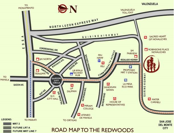 The Redwoods Location Map