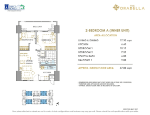 Orabella 2 Bedroom Unit Layout